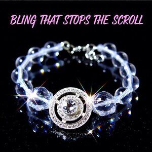 Bougie Statement Bracelet | Sparkling OOAK Glam | Handmade Gift for Large Wrist